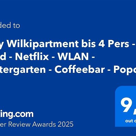 Cozy Wilkipartment Bis 4 Pers - Hund - Netflix - Wlan - Wintergarten - Coffeebar - Popcorn Verl Bagian luar foto